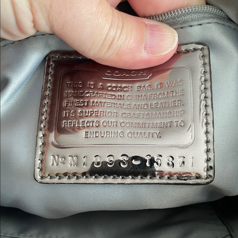 Coach Quilted Gray and Yellow Shoulder Bag - Picture 5 of 5